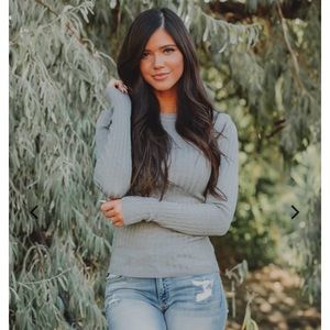 Ribbed Fitted Sweater L